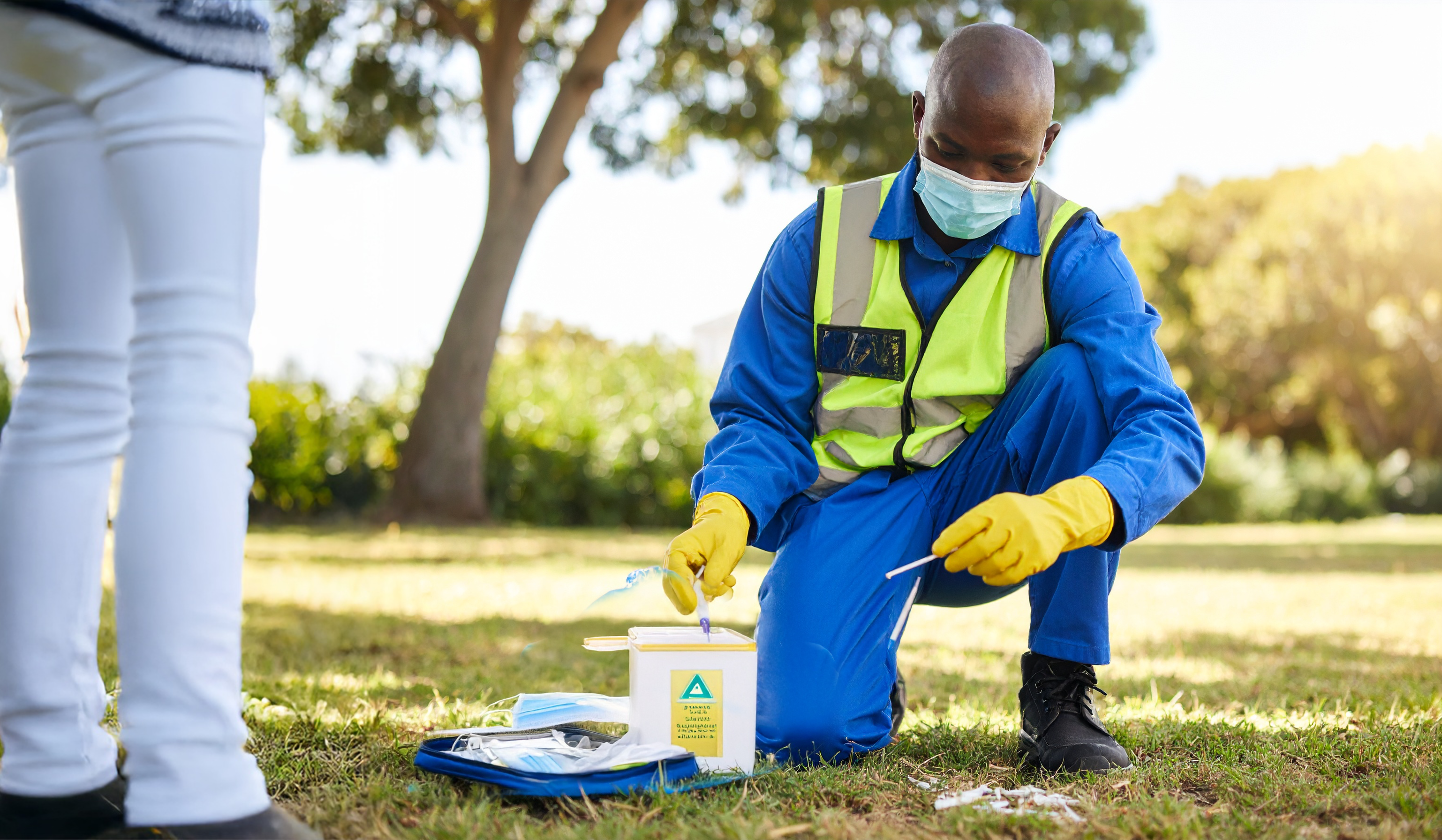 Worker with safe hands